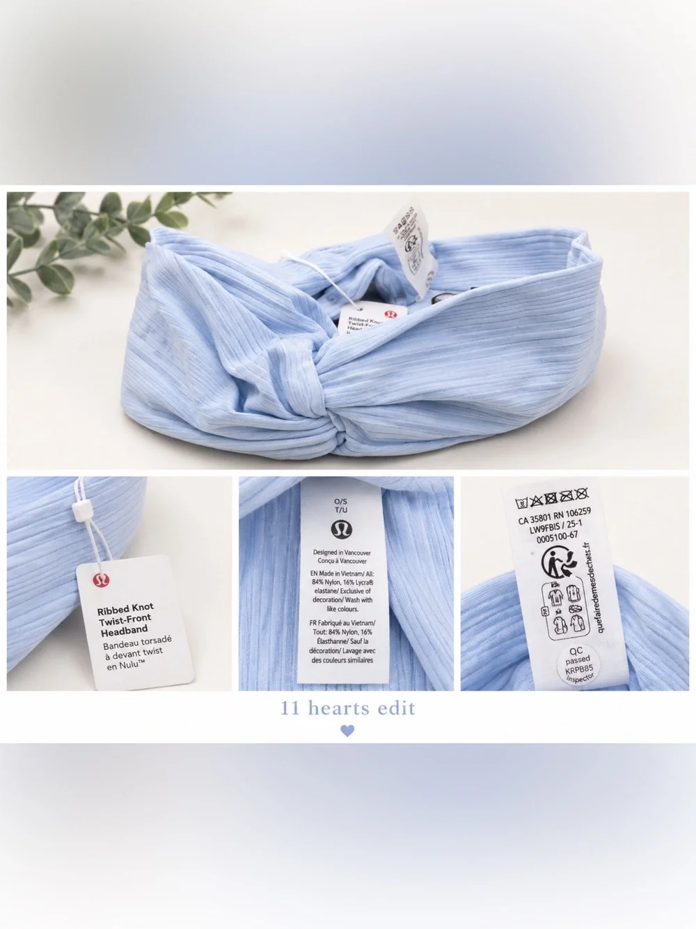 Lululemon Ribbed Nulu Twist-Front Headband Windmill Blue O/S NWT